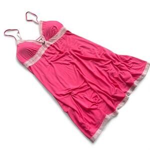 Y2K Victoria’s Secret Pink Lace Babydoll Slip Large